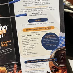 Oktober FondueFest menu Oktober FondueFest menu