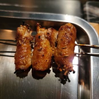 Khan Skewer Restaurant - Pork wrapped Enoki mushrooms - Barbeque Near Me - Honolulu, Hawaii Khan Skewer Restaurant - Pork wrapped Enoki mushrooms - Barbeque Near Me - Honolulu, Hawaii