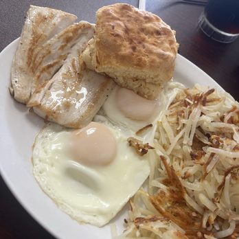 Doc's Diner - Catch of the day (mahi) with basted eggs and biscuit - Seafood Near Me - Key Largo, Florida