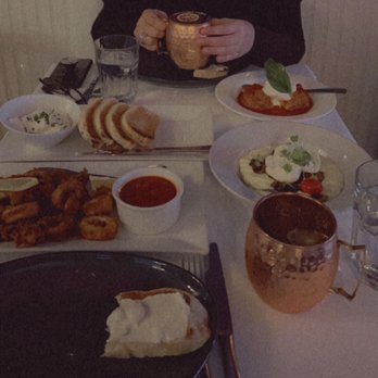 Fresco da Franco - Calamari, Ricotta Toast, mushroom polenta, meatballs and mule - Italian Near Me - Montclair, New Jersey