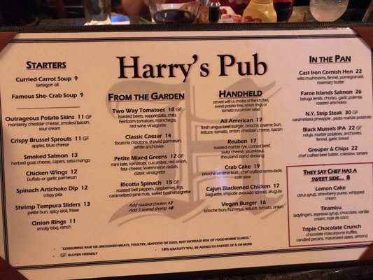 Menu photo 1 Harry's Pub Washington, DC, DC Menu photo 1 Harry's Pub Washington, DC, DC