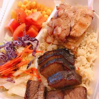 ACA Grill - #1 combo with asado and pork belly. Since I don't eat beans they gave me extra salad! - Argentine Near Me - Los Angeles, California