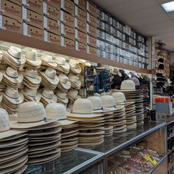Billy's Western Wear - A portion of their hat selection! They hand shape them right there in the store.