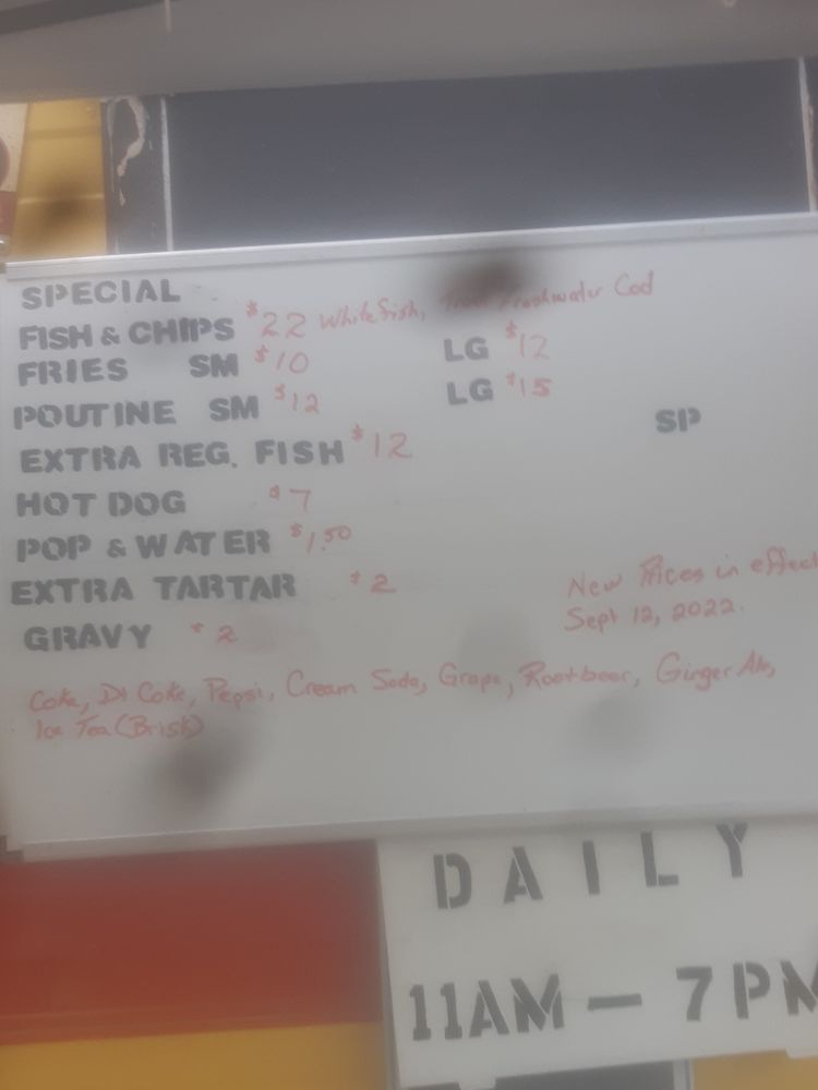 FISH GUYS FRESH FISH & CHIPS 112 Park Road, Wiarton, Ontario, Canada