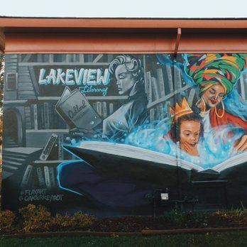 Lakeview Branch Library - Mural by the renowned art collective, ILLUMINARIES - Libraries Near Me - Oakland, California