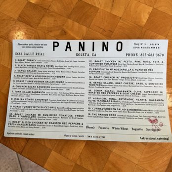 Panino - Menu (4/2024) - Sandwiches Near Me - Goleta, California Panino - Menu (4/2024) - Sandwiches Near Me - Goleta, California