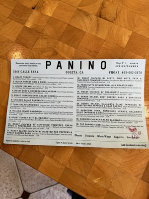 Menu photo 2 Panino Goleta, CA Menu photo 2 Panino Goleta, CA