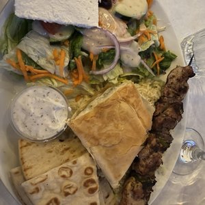 Photo of Olympic Cafe - San Diego, CA, United States. Spanakopita & Chicken Combination Platter