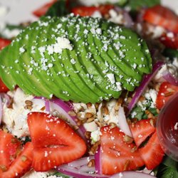 Chateau Café - Strawberry and Avocado Chicken Spinach Salad