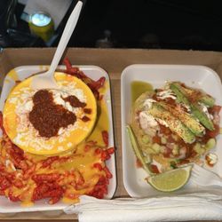 Fastrak Express - Elote with Cheetos and tostada