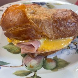 Ham and cheese croissant.