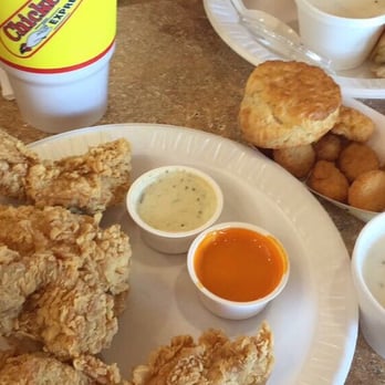 Chicken Express - #2 with corn nuggets, biscuit & a sweet tea. - Chicken Wings Near Me - Corpus Christi, Texas