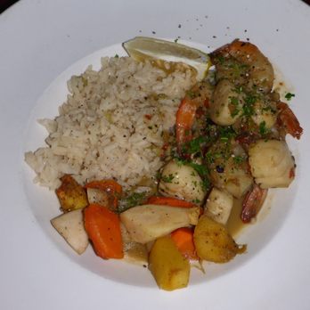 21 Steps Kitchen & Bar - Prawns and scallops with root vegetables and risotto. - Steakhouses Near Me - Whistler, British Columbia
