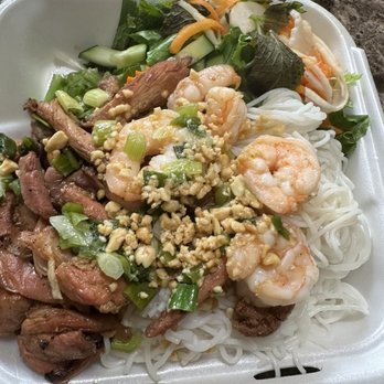 Nho Kitchen - Up close of the shrimp and chicken vermicelli order - Coffee & Tea Near Me - Fresno, California Nho Kitchen - Up close of the shrimp and chicken vermicelli order - Coffee & Tea Near Me - Fresno, California