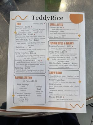 Menu photo 1 Teddy Rice Isla Vista, CA
