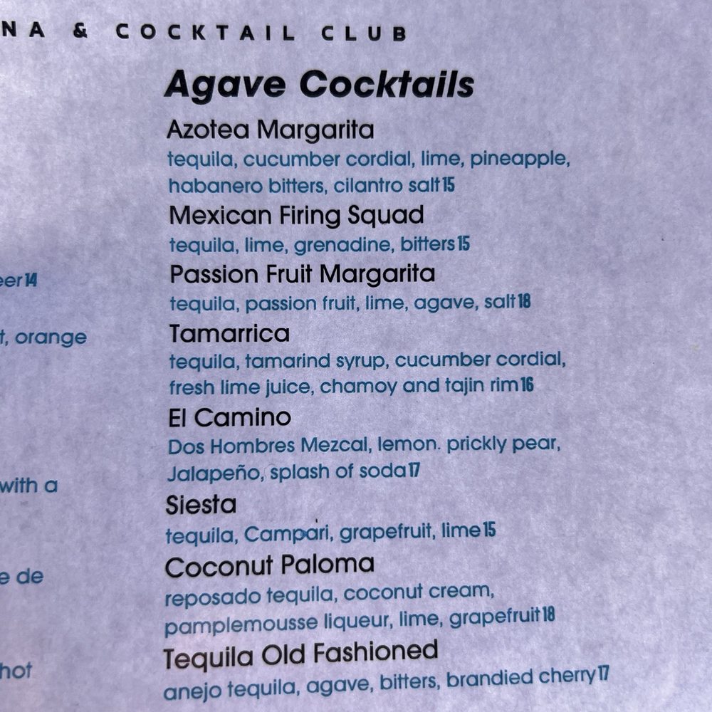 Azotea - Menu - Wine Bars Near Me - Livermore, California