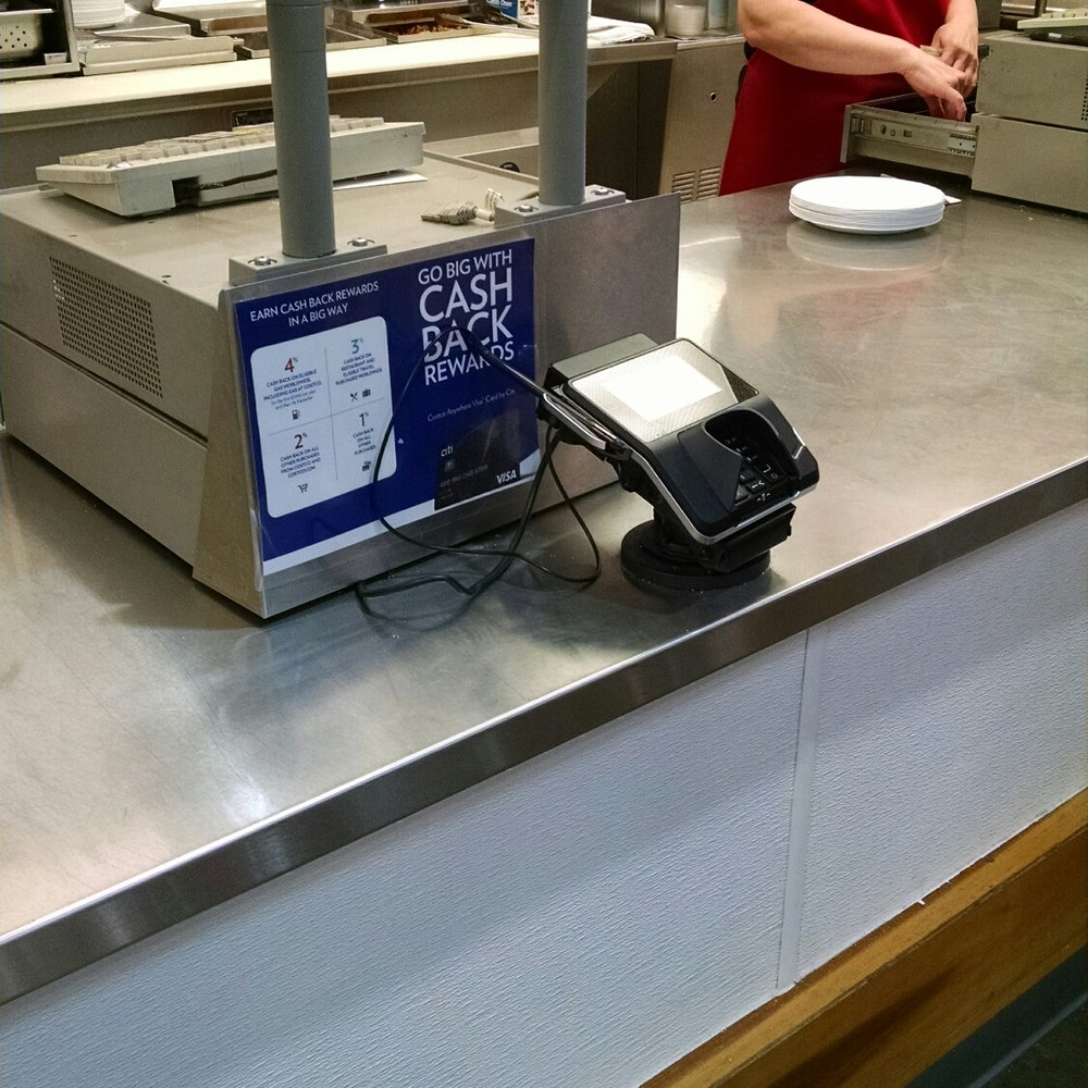 Costco Wholesale - Credit card readers at the food court. Now where will I use my loose change from 1999? - Wholesale Stores Near Me - Edison, New Jersey