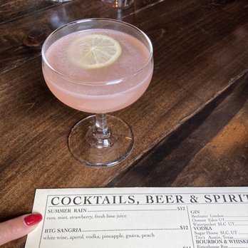 BTG Wine Bar - Raspberry Fizz in the front Summer Rain in the back - Wine Bars Near Me - Salt Lake City, Utah