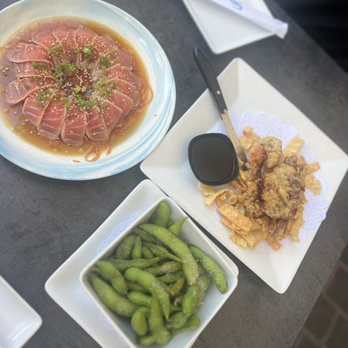 Sky Thai Sushi - Tuna Tataki 1 Piece Soft Shell Crab Edamame - Sushi Bars Near Me - Fort Lauderdale, Florida Sky Thai Sushi - Tuna Tataki 1 Piece Soft Shell Crab Edamame - Sushi Bars Near Me - Fort Lauderdale, Florida