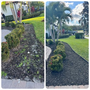 Kieffer's Lawn Maintenance - layed weed barrier, edging, mulch and trimmed bushes. - Lawn Services Near Me - Palmetto, Florida Kieffer's Lawn Maintenance - layed weed barrier, edging, mulch and trimmed bushes. - Lawn Services Near Me - Palmetto, Florida