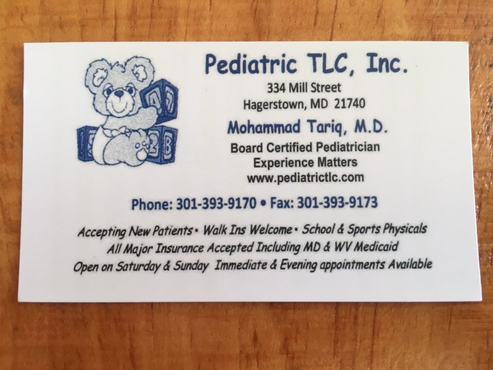 PEDIATRIC TLC Updated October 2024 334 Mill St, Hagerstown