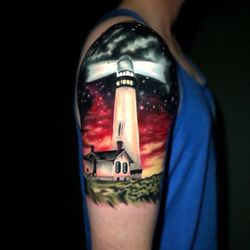 Ghostline Tattoo - Lighthouse by @andydestroy