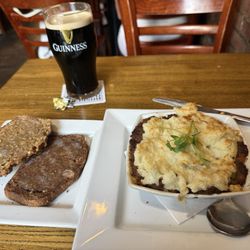 Cottage Pie brown bread and of course a Guinness.
