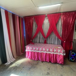 Alexa Fabrics - Excellent display concept showing colors, textures and styling. Backdrop stand also available