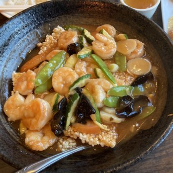 Sichuan Style Restaurant - Lychee Sizzling Rice with shrimp, black fungus, water chestnut and snow peas......this was so good!! - Szechuan Near Me - Berkeley, California Sichuan Style Restaurant - Lychee Sizzling Rice with shrimp, black fungus, water chestnut and snow peas......this was so good!! - Szechuan Near Me - Berkeley, California