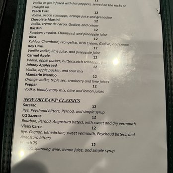 Cajun Queen - 18FEB2023 Martini and Classic drink menu - Cajun/Creole Near Me - Charlotte, North Carolina