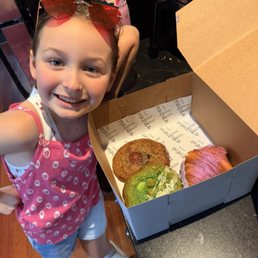 Ube croissant, both cookies, and the girl is so pleased!