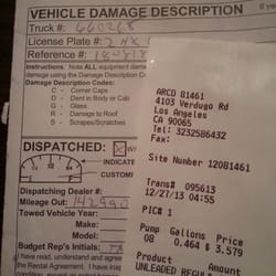 Budget Truck Rental - Note the dispatched line is below the full fuel line.