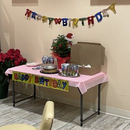 The set up when we arrived plus the box of cupcakes we brought The set up when we arrived plus the box of cupcakes we brought