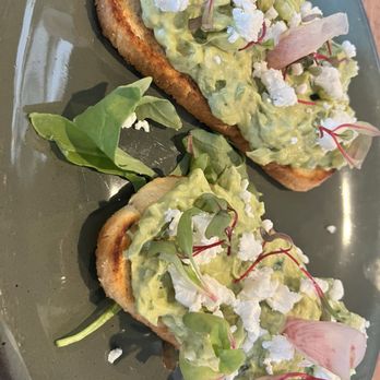 Burbanks Bites and Billiards - Avocado toast! Micro greens, goat cheese watermelon radish on sourdough - Sports Bars Near Me - San Jose, California