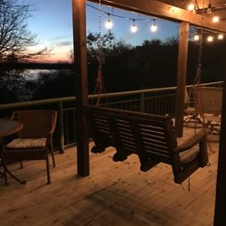 Waterfront Lake House On Beautiful Lake Whitney - Lakeview Deck with Swing, table,chairs, fire pit,chaise lounges