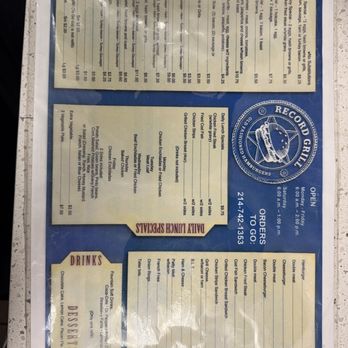 Record Grill - Menu - American Near Me - Dallas, Texas