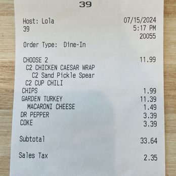 McAlister's Deli - Receipt - Sandwiches Near Me - Sunrise, Florida McAlister's Deli - Receipt - Sandwiches Near Me - Sunrise, Florida