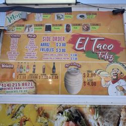 El Taco Feliz - The menu