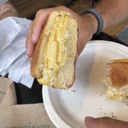 Egg and cheese on a roll