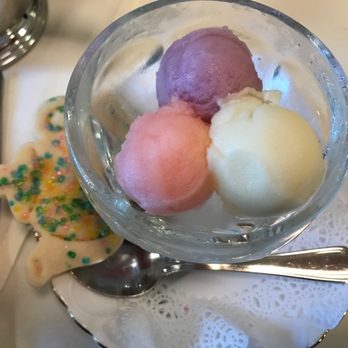 Queen Mary Tea Room - Sorbet with sugar cookies - Desserts Near Me - Seattle, Washington Queen Mary Tea Room - Sorbet with sugar cookies - Desserts Near Me - Seattle, Washington