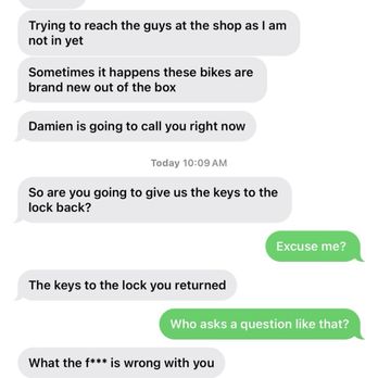 The Zoo Cycles - The owners text messages to me. Owner will threaten you. - Bike Repair/Maintenance Near Me - Los Angeles, California The Zoo Cycles - The owners text messages to me. Owner will threaten you. - Bike Repair/Maintenance Near Me - Los Angeles, California