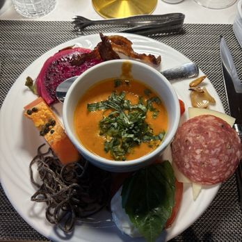 Fogo de Chão - Market table items- tomato soup is good - Brazilian Near Me - Katy, Texas