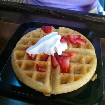 New Moon Cafe - Their "jumbo" waffle. They ONLY charged $8 for it plus $2 extra for the sliced strawberry (NOT plural). The menu pics lie badly. - American Near Me - Keystone, Colorado New Moon Cafe - Their "jumbo" waffle. They ONLY charged $8 for it plus $2 extra for the sliced strawberry (NOT plural). The menu pics lie badly. - American Near Me - Keystone, Colorado