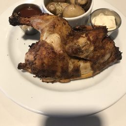Bbq half chicken with sautéed mushrooms Bbq half chicken with sautéed mushrooms