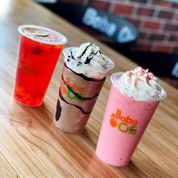 Boba Cha - three drinks on a wooden table - Juice Bars & Smoothies Near Me - Lancaster, Pennsylvania
