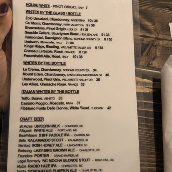 Capriccis True Italian - December 2019 drink menu - Italian Near Me - Waxhaw, North Carolina