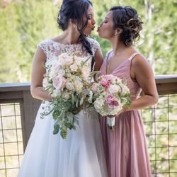E.J. Salon - Karla and Maria updos at Karla's Wedding!
