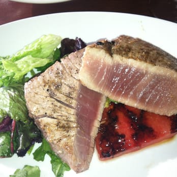 Aqua Restaurant - Pan-seared Tuna over grilled watermelon! YUM! - Seafood Near Me - Duck, North Carolina Aqua Restaurant - Pan-seared Tuna over grilled watermelon! YUM! - Seafood Near Me - Duck, North Carolina