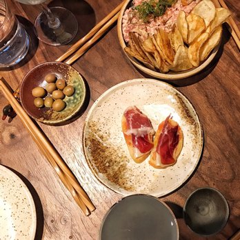 Pagu - Pan con tomate + boquerones // steak tartare - Japanese Near Me - Cambridge, Massachusetts