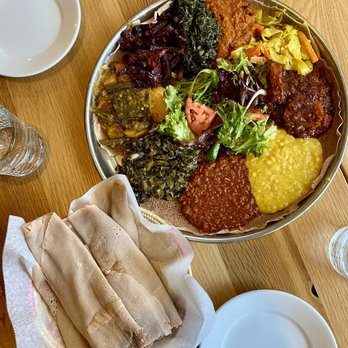 Demera - Vegetarian Messob, Bayaynetu For 2 - Ethiopian Near Me - Chicago, Illinois